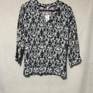 Maje Black and White Patterned Blouse